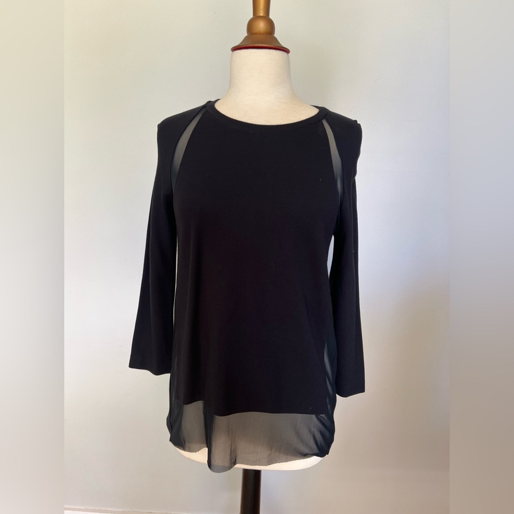 COS Black Top with Sheer Accents